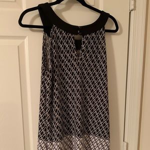 Sleeveless black & white dress
